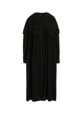 TRIACETATE/POLYESTER RUFFLED DRESS