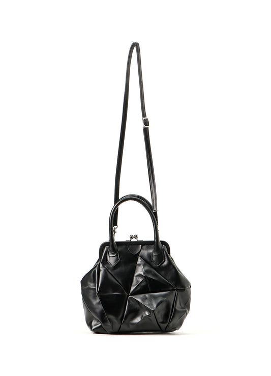 SEMI-GLOSS LEATHER 3D BAG W/ CLASP