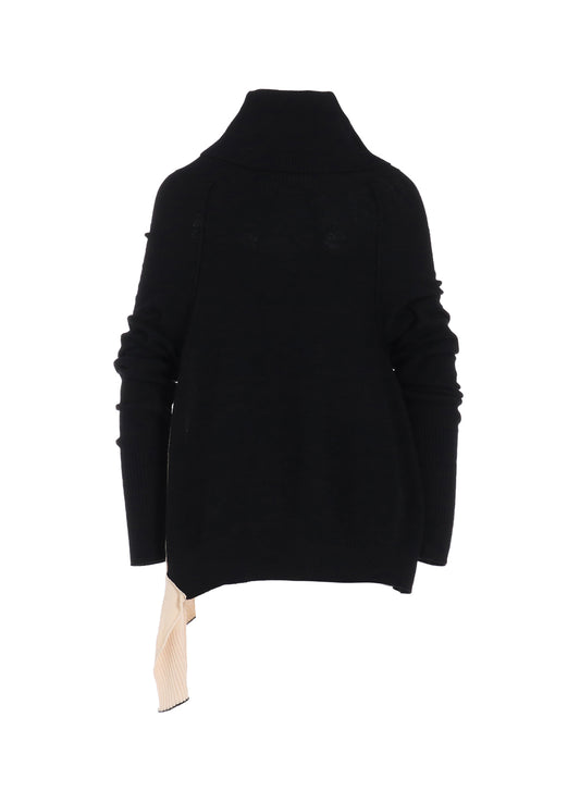 【11/1 12:00(JST) Release】REVERSE STITCHES OFF NECK SIDE DRAPE KNIT