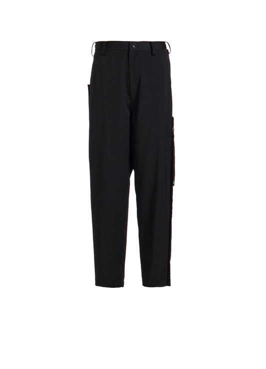 WOOL GABARDINE LEFT SIDE LINED PANTS