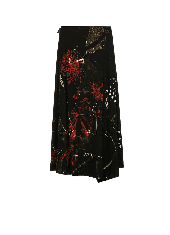 RY/LAWN AFRICAN FLOWER PT ASYMMETRIC FLARE PANTS