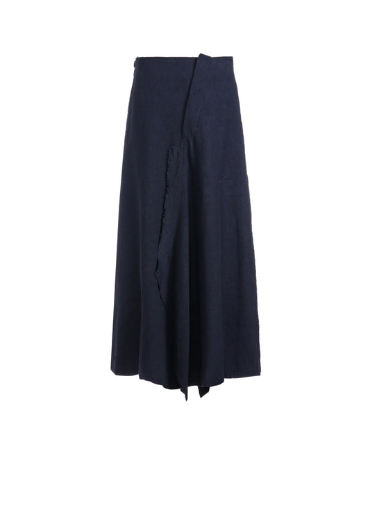 TWILL GARMENT WASH LEFT SIDE PATCH SKIRT PANTS