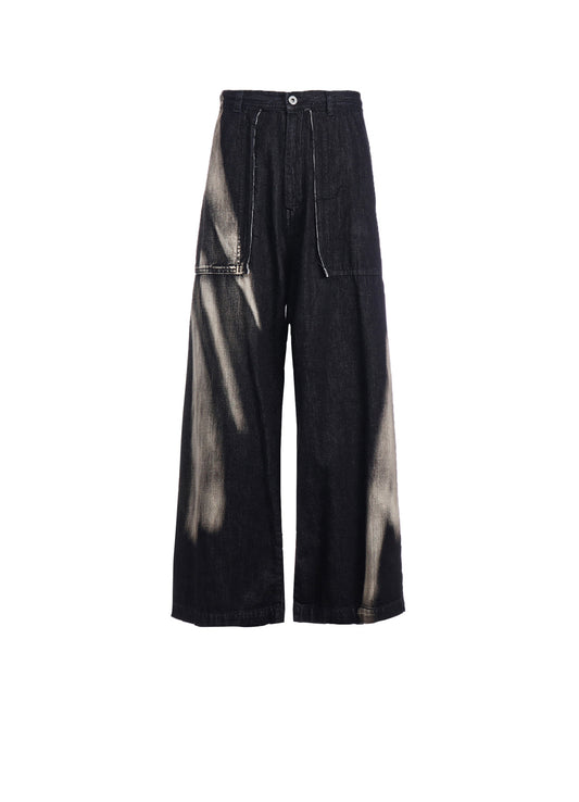 C/ SPOTTED DENIM LONG STRAIGHT PANTS