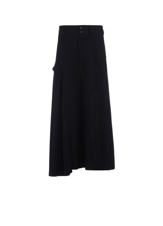 HARD TWISTED GABARDINE RIGHT SIDE FLARE SKIRT