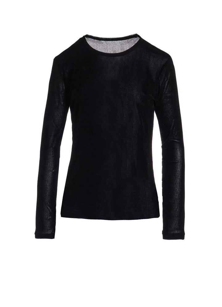 NYLON TULLE FLOCKING LONG SLEEVE T