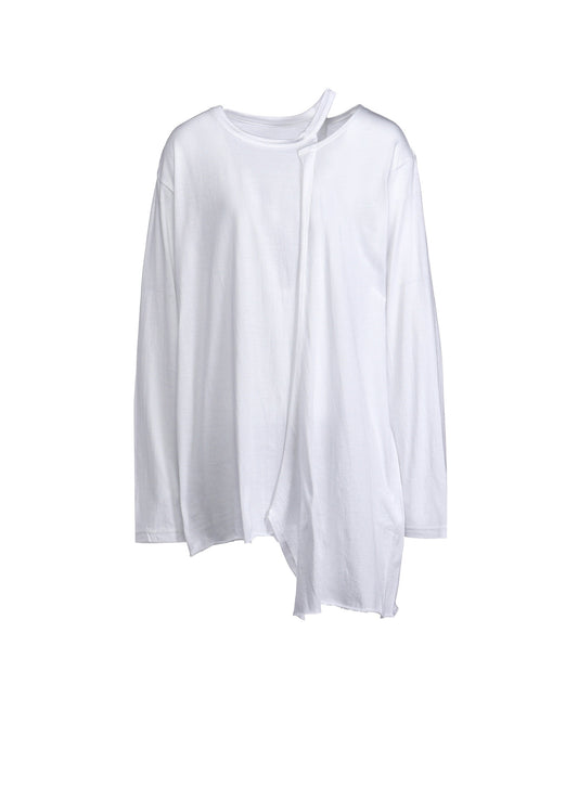 40/-SOFT JERSEY LEFT ASYMMETRIC LONG SLEEVE T