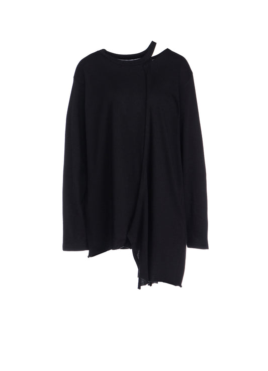 40/-SOFT JERSEY LEFT ASYMMETRIC LONG SLEEVE T