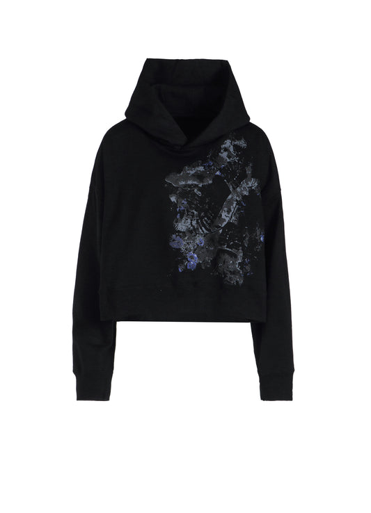 FLOWER + FOOTPRINT CROPPED HOODIE