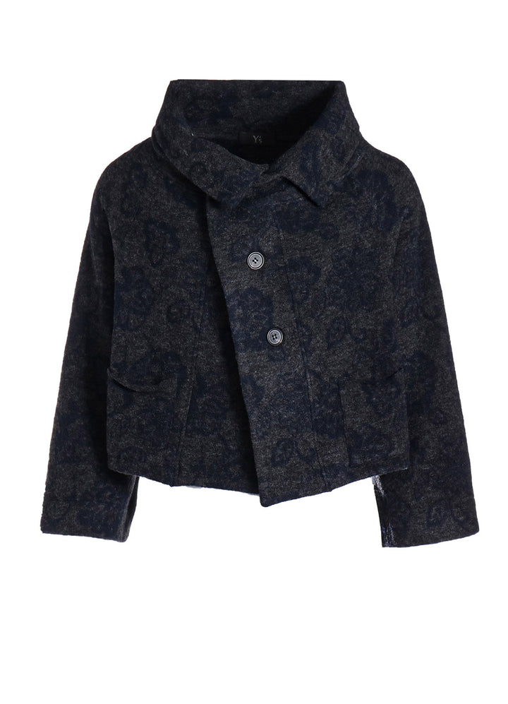 FLOWER PILE JACQUARD IRREGULAR 3 BUTTON JACKET