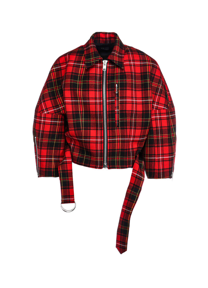 TARTAN CHECK PANEL BLOUSON