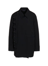 HIGH TWISTED WASHER WOOL GABARDINE SHIRT BLOUSON