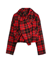 TARTAN CHECK SCARF BLOUSON