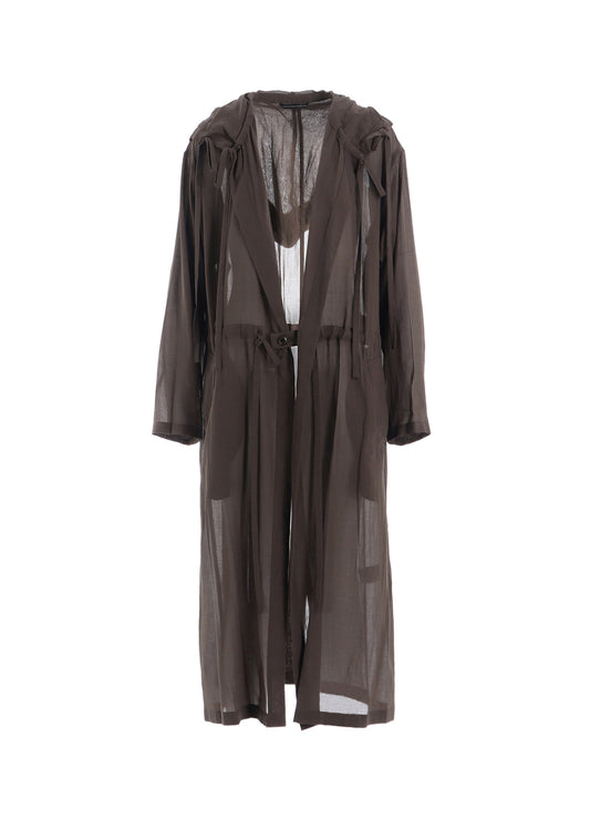 COTTON CHIFFON HOODIE COAT