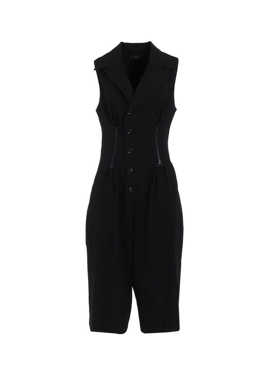 WOOL GABARDINE ZIP TUCKED JUMP SUIT