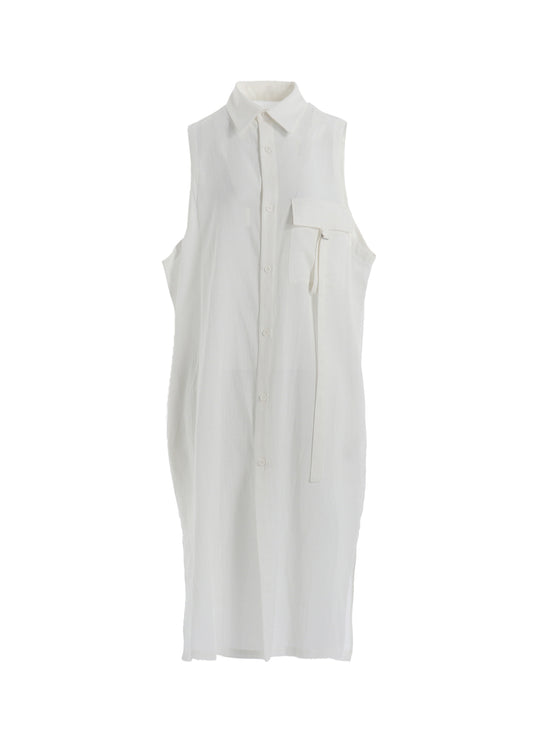 COTTON BOYLE VIYELLA SLEEVELESS SHIRT DRESS