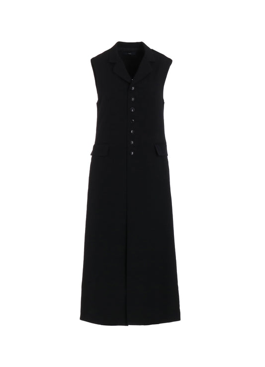 WOOL GABARDINE LONG VEST