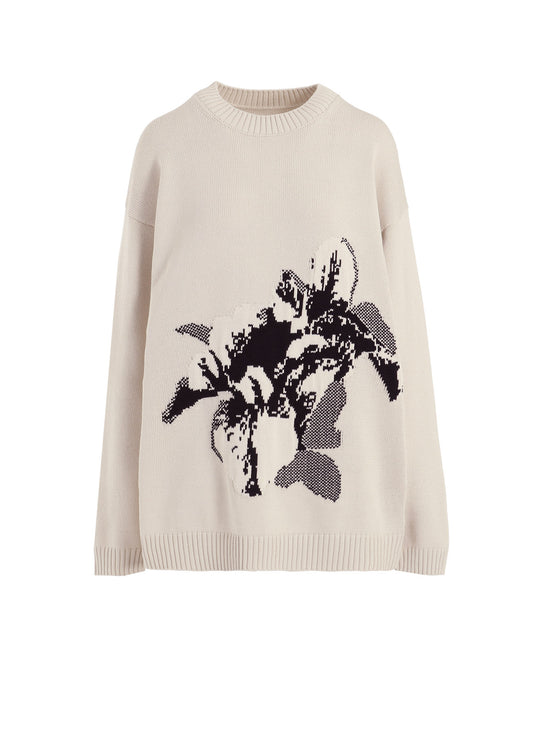 【1/23 12:00(JST) Release】BIG FLOWER LONG SLEEVE KNIT PULLOVER