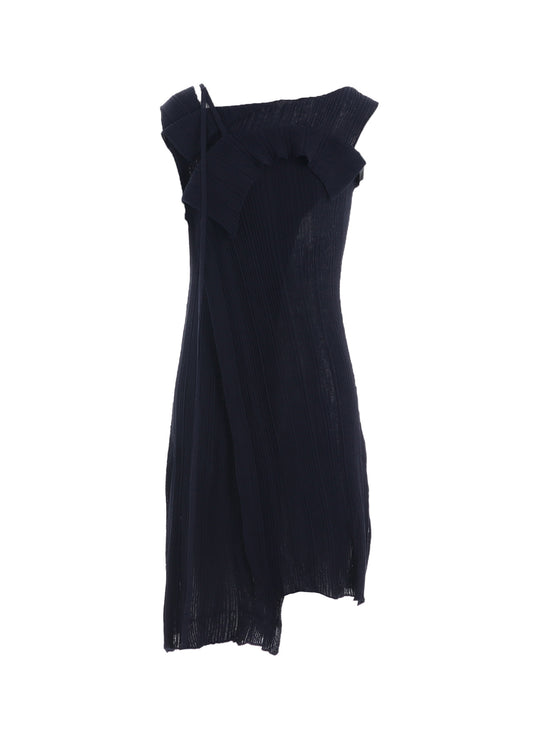 12G2P RANDOM THIN RIB ASYMMETRIC LONG DRESS