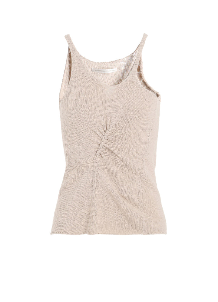 UNEVEN YARN JERSEY GATHER TANKTOP