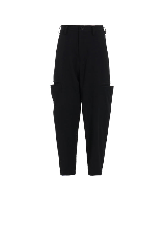 WOOL GABARDINE TAPERED PANTS