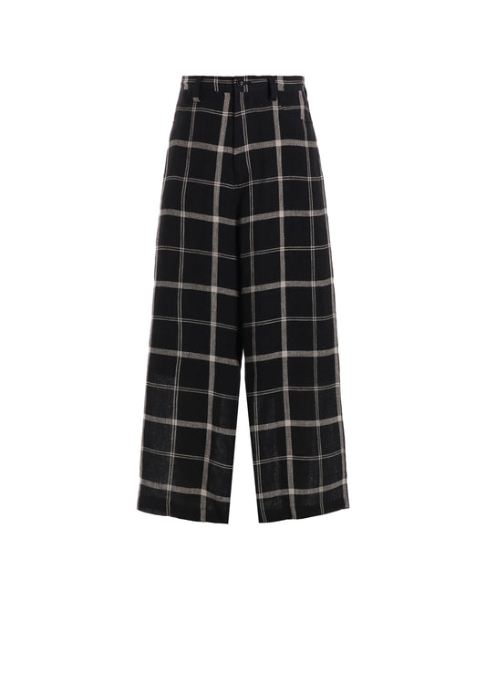 【1/23 12:00(JST) Release】LINEN/NYLON PLAID LONG STRAIGHT PANTS