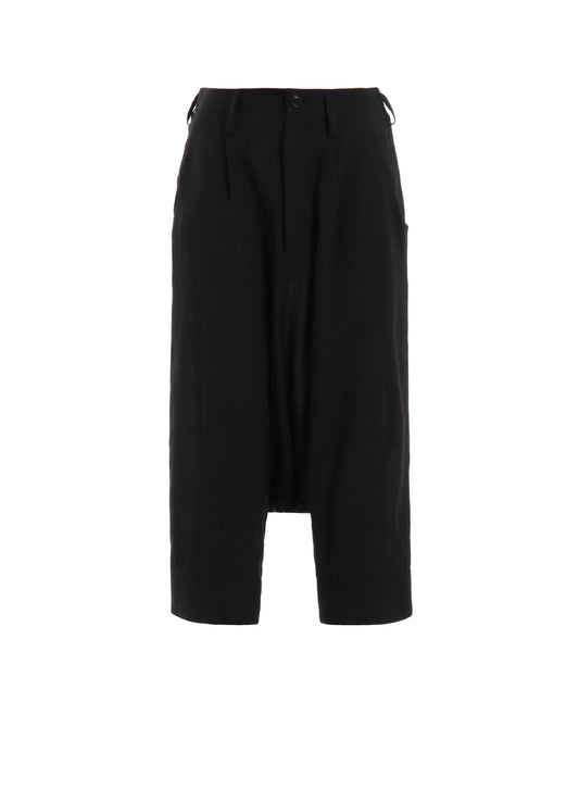 RAYON/LINEN SHEETING CUFFED HEM SARROUEL PANTS