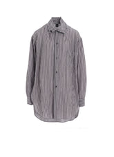 CELLULOSE STRIPE SQUARE-COLLAR SHIRT