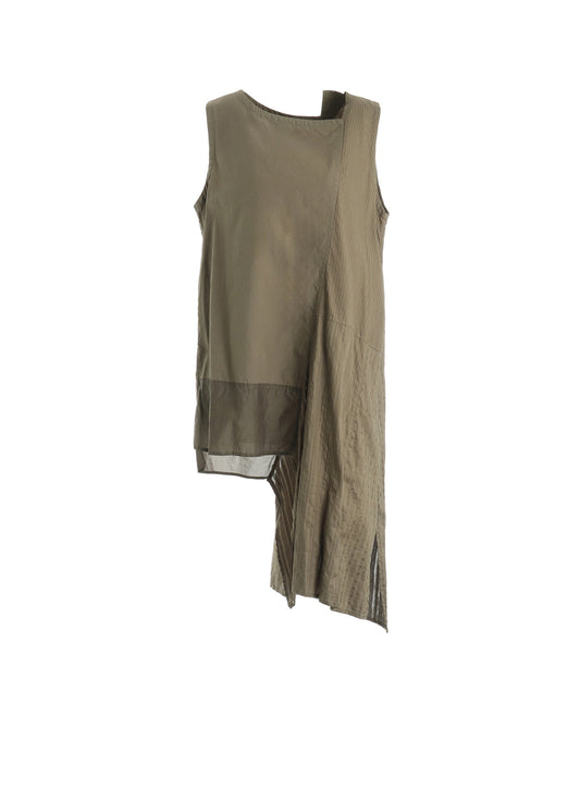 PATCHWORK ASYMETERIC SLEEVELESS BLOUSE