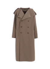 PE TWILL WATER REPELLENT COLLARLESS TRENCH COAT