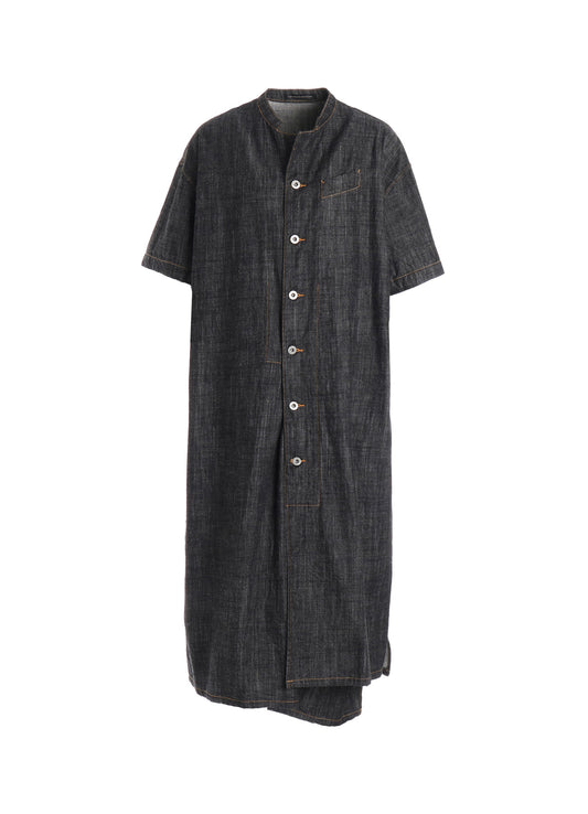 8OZ DENIM HALF SLEEEVE BOX SHIRT DRESS
