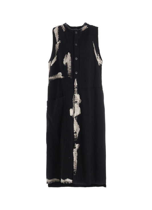 8OZ DENIM BRUSH BLEACH LONG DRESS