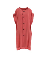 TA/PE CREPE DE CHINE ROLLED UP SLEEVE DRESS