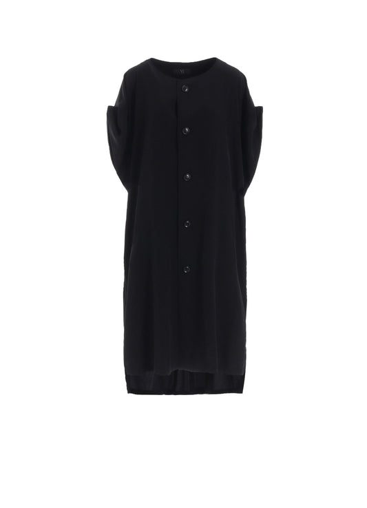 TA/PE CREPE DE CHINE ROLLED UP SLEEVE DRESS