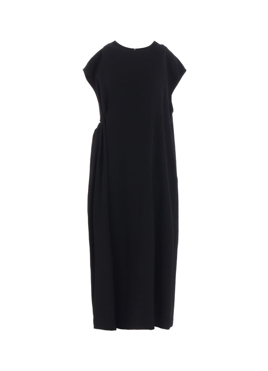 WOOL GABARDINE RIGHT SIDE GATHERED DRESS