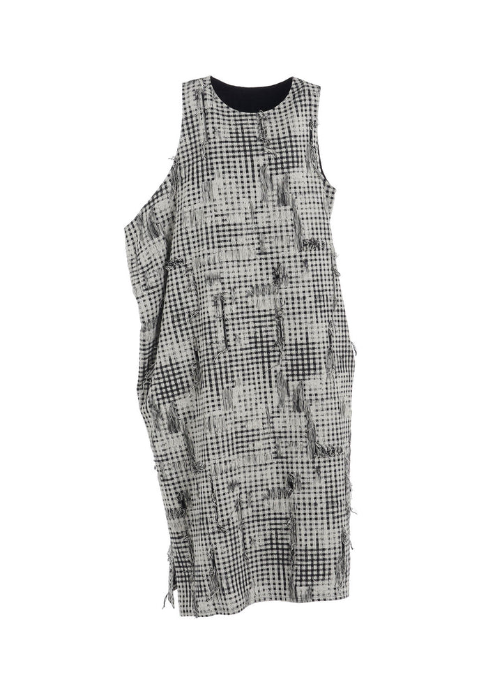 DAMAGED GINGHAM JACQUARD DRESS　