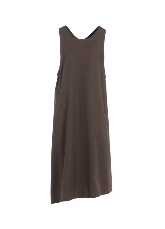 COTTON TWILL BACK CROSSED PULLOVER DRESS