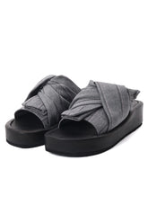 RAYON STRIPE/LEATHER COMBI SOLE SANDALS