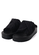 RAYON STRIPE/LEATHER COMBI SOLE SANDALS