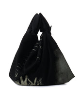 WOOL GABARDINE "Y" PRINT MINI FUROSHIKI BAG