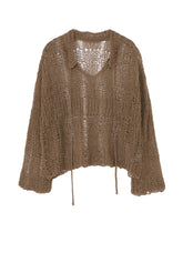 PLAID LOOSE-KNIT LONG SLEEVE PULLOVER