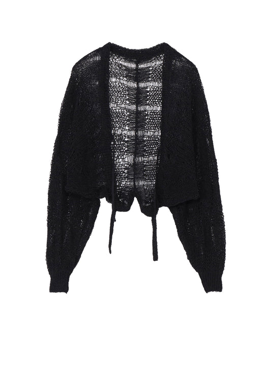 PLAID LOOSE-KNIT BOLERO