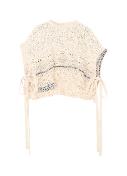 MIXED-MATERIAL ASYMMETRIC VEST