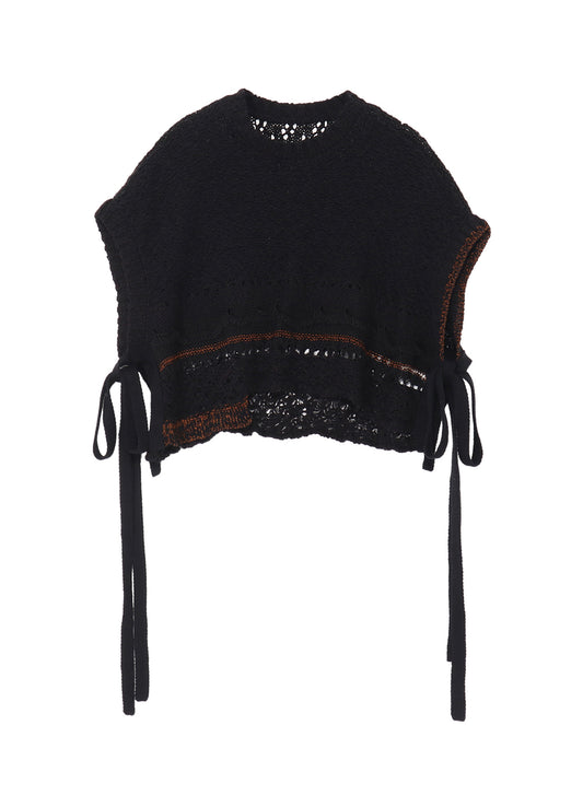 MIXED-MATERIAL ASYMMETRIC VEST