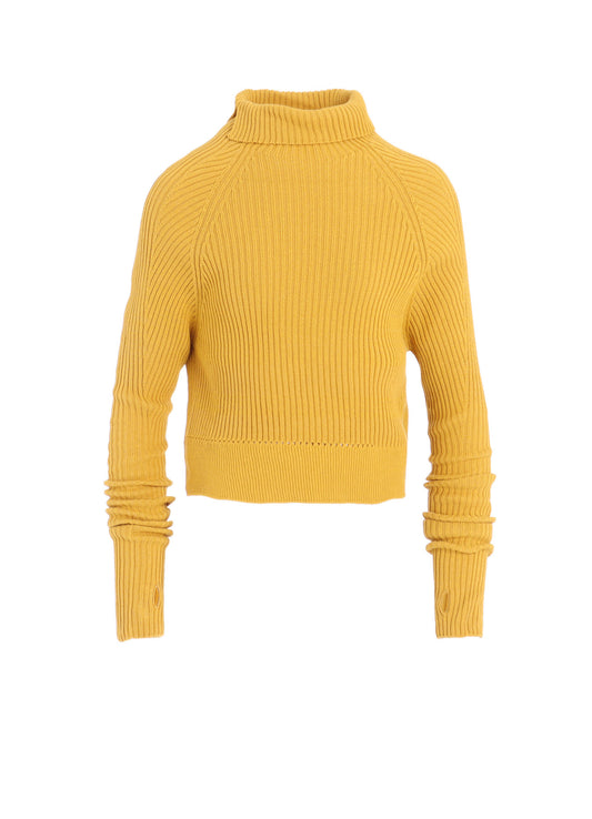 RIB EYELET LONG-SLEEVE KNIT