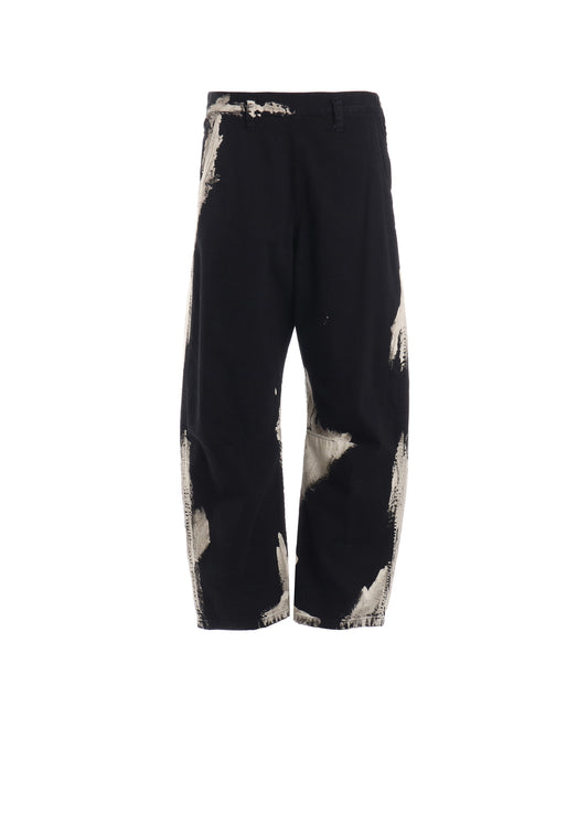 8OZ DENIM BRUSH BLEACH WIDE PANTS