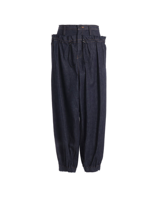 6OZ DENIM DOUBLE ELASTIC WAIST PANTS