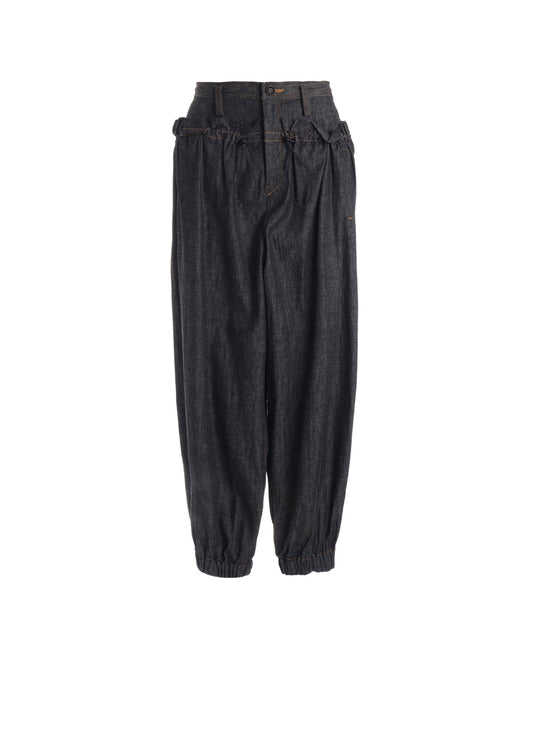6OZ DENIM DOUBLE ELASTIC WAIST PANTS