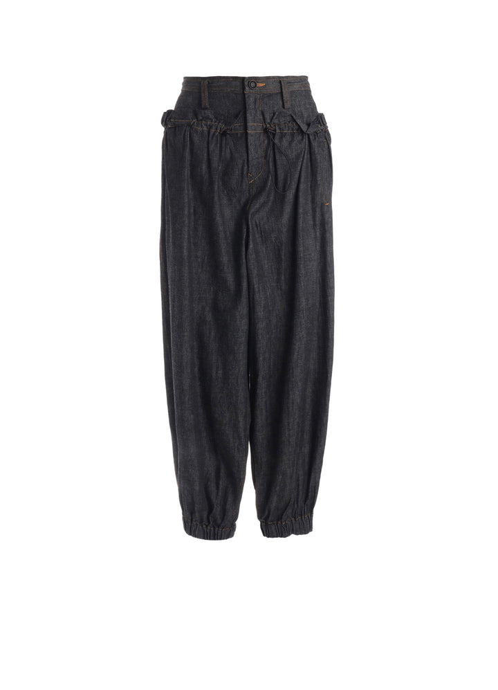 6OZ DENIM DOUBLE ELASTIC WAIST PANTS