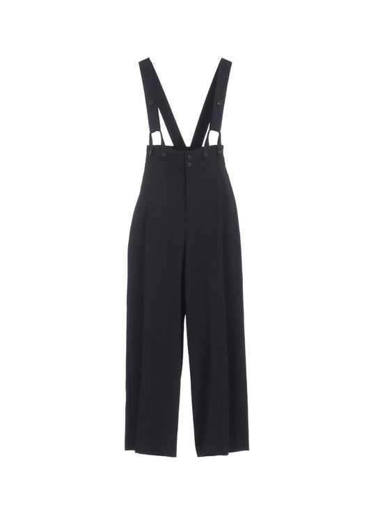 WOOL GABARDINE SUSPENDER PANTS