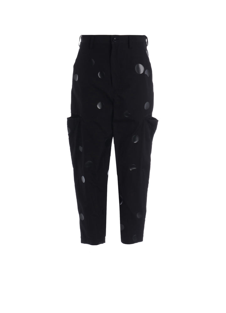 100/2 BROAD DOT PIGMENT PRINT TAPERED PANTS